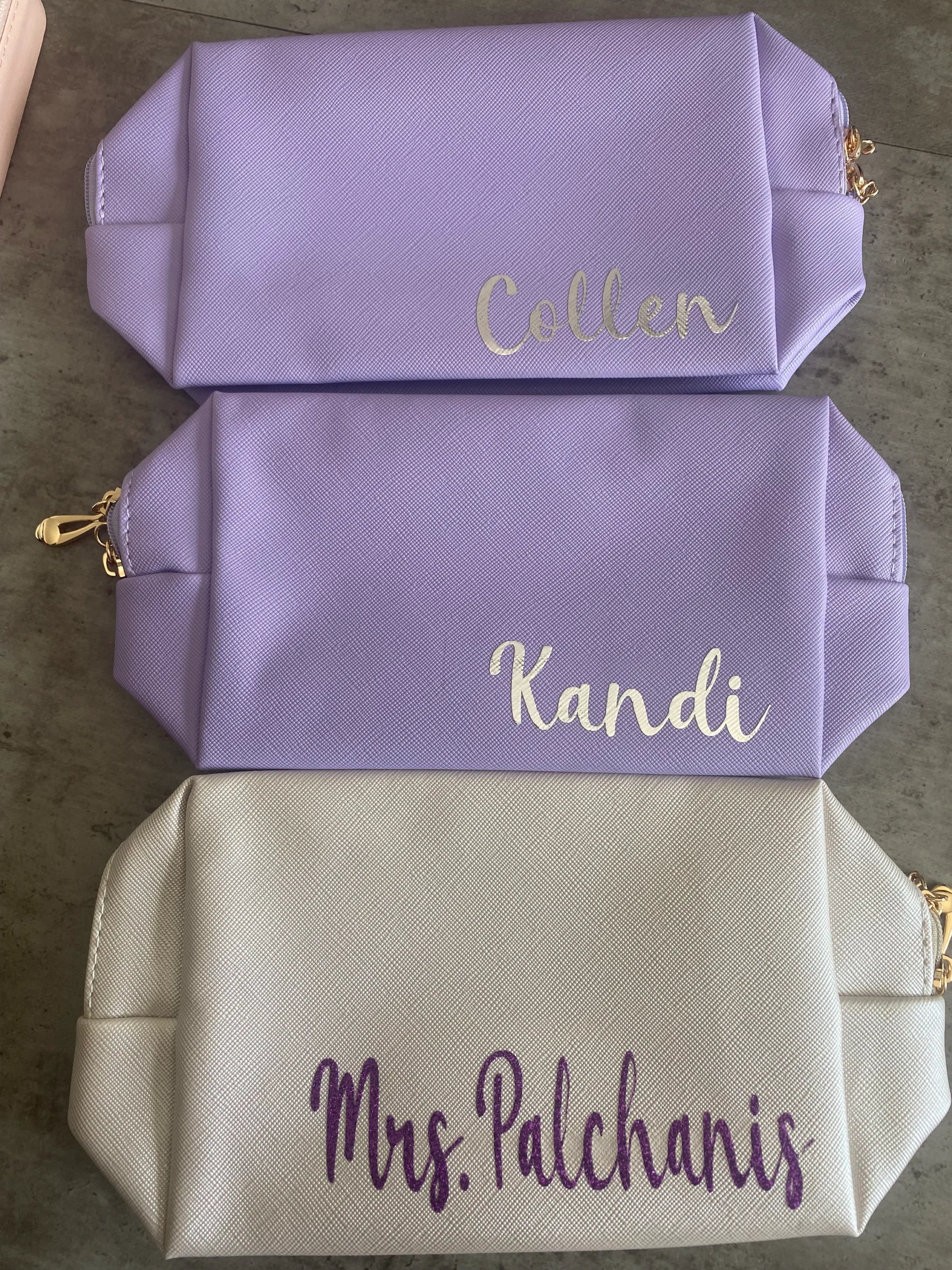 Womens makeup toiletry bag with name, Bridesmaid gift, DIY bridal party proposals, Bachelorette favor - Image 2
