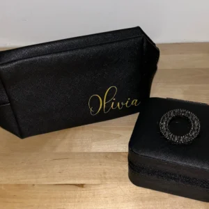 Women's makeup toiletry bag with name, Bridesmaid gift, DIY bridal party proposals, Bachelorette favor, makeup bag with name, women gift