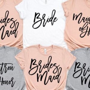 Custom bridal party title tshirt | Matching bachelorette tshirts | Wedding day shirts