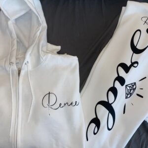 Custom new bride wedding sweatsuit with zipup jacket | Honeymoon clothing | Couples clothing