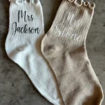 Womens lettuce top bridal party socks, Bachelorette party matching ruffle socks, Bride wedding day socks