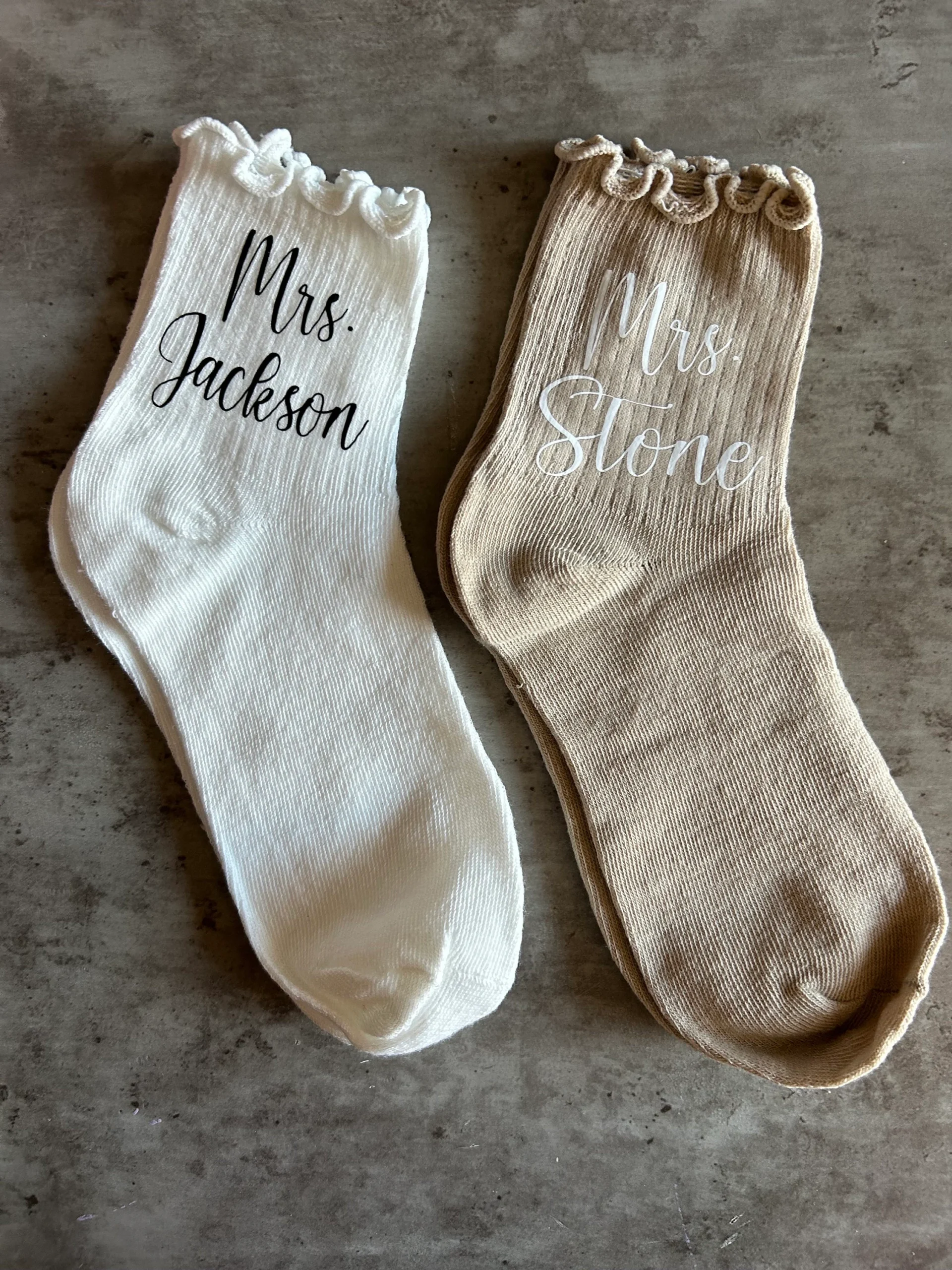Womens lettuce top bridal party socks, Bachelorette party matching ruffle socks, Bride wedding day socks - Image 5