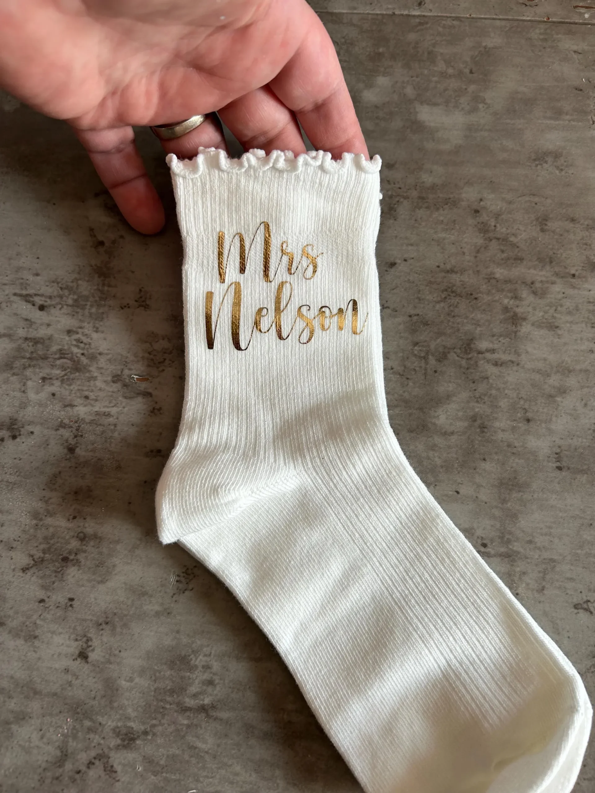 Womens lettuce top bridal party socks, Bachelorette party matching ruffle socks, Bride wedding day socks - Image 7