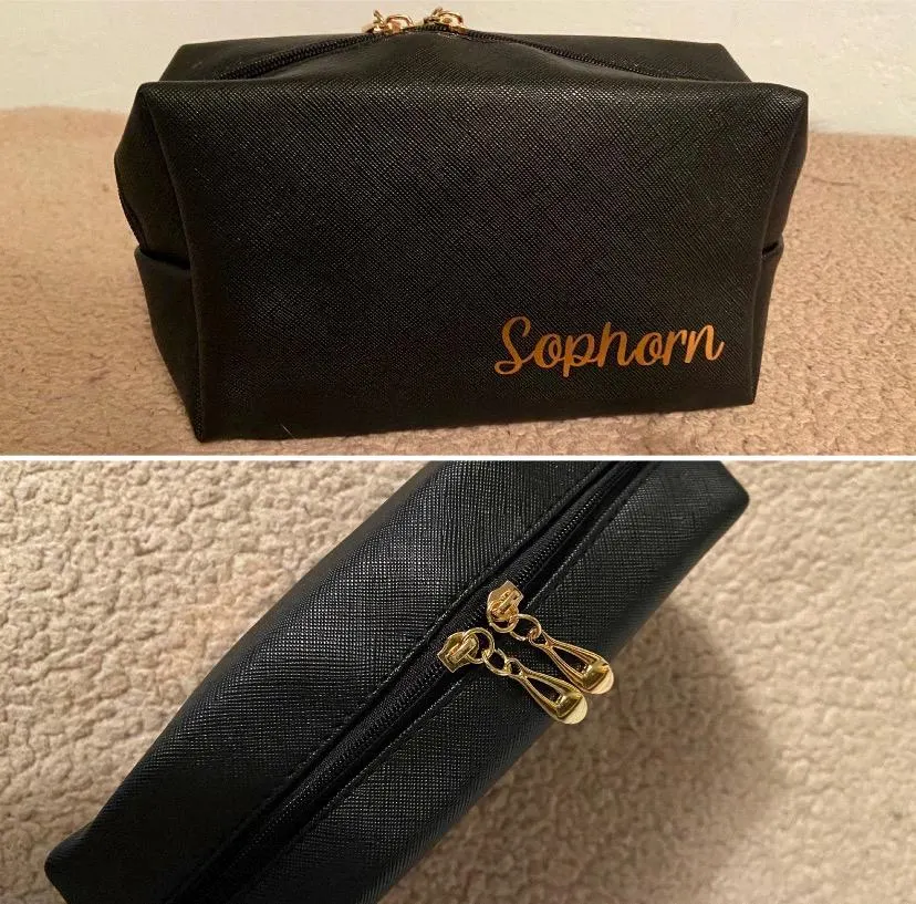 Womens makeup toiletry bag with name, Bridesmaid gift, DIY bridal party proposals, Bachelorette favor - Image 8
