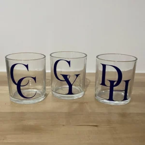 Initial groomsmen monogram whiskey rocks glass, Best man wedding day gift, Groom glass