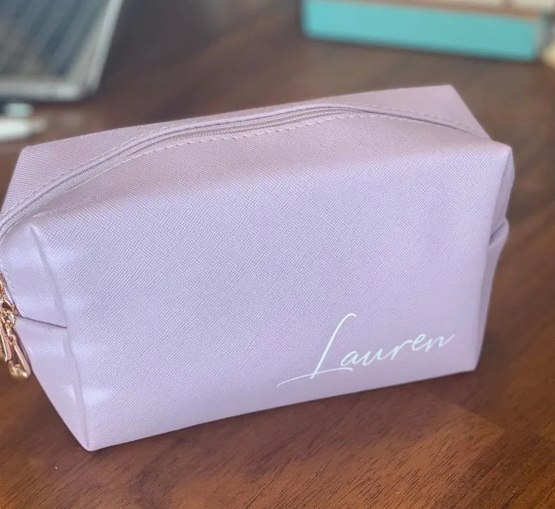 Womens makeup toiletry bag with name, Bridesmaid gift, DIY bridal party proposals, Bachelorette favor - Image 10